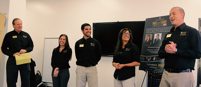 Bill Steiger introduces the UCF team that won the International Collegiate Sales Competition.